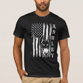 Camiseta MASCOTA estadounidense Patriot Doberman Dog