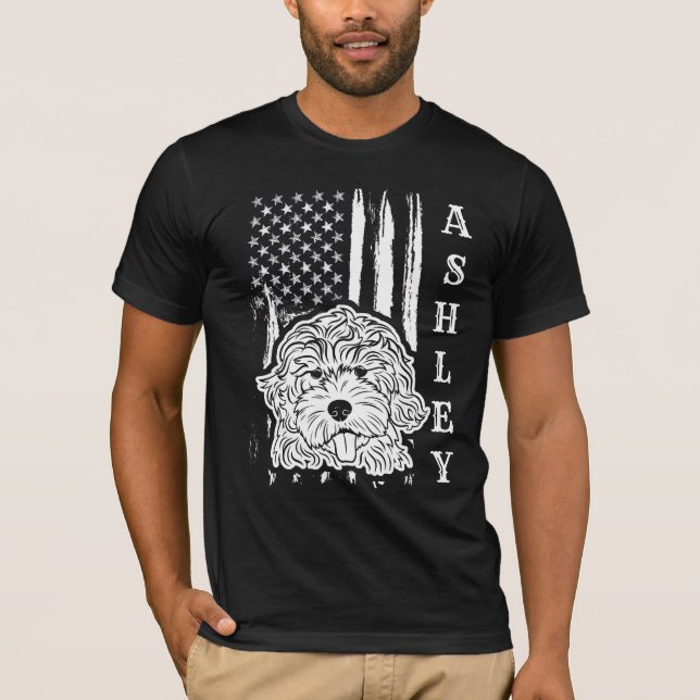 Camiseta MASCOTA estadounidense Patriot Poodle Dog (Anverso)