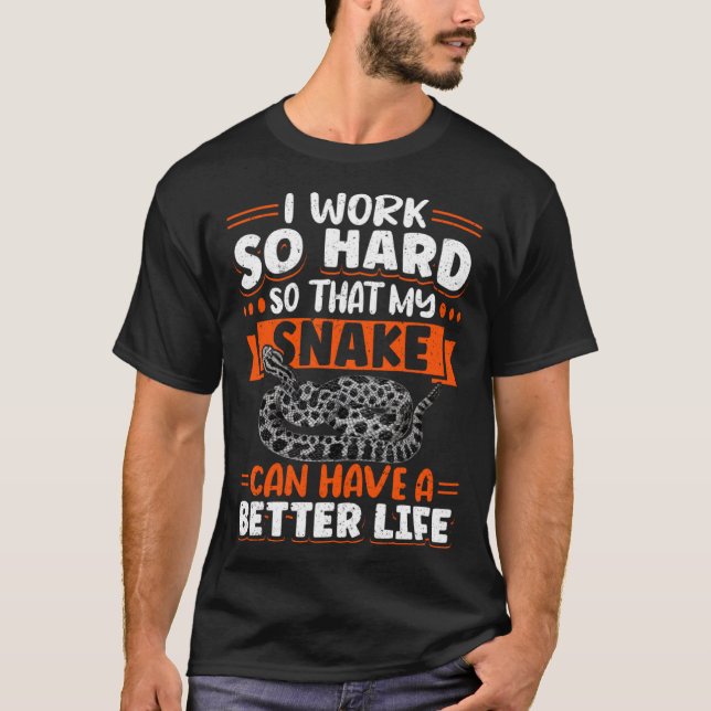Camiseta Mascota Exótico Reptile Python Trabajo Mucho Así Q (Anverso)