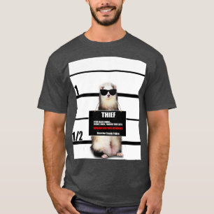 Camiseta Mascota Ferret Funny Ferret Thief Mugshot Gift