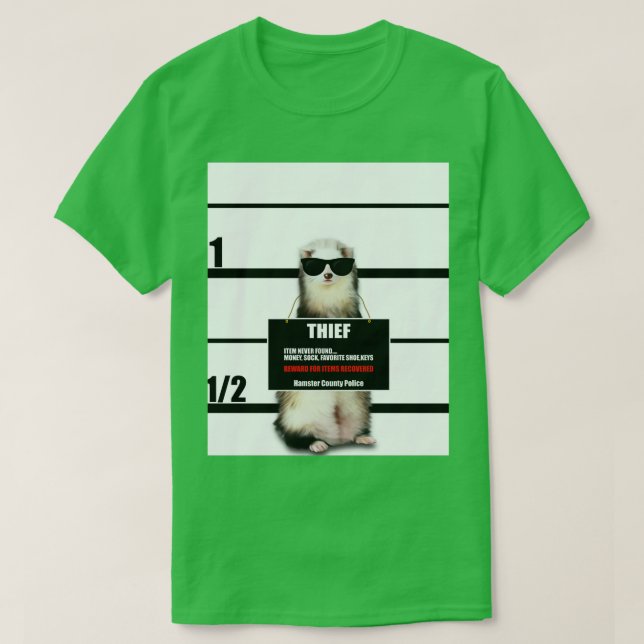 Camiseta Mascota Ferret Funny Thief Mugshot Ferret Lover Gi (Diseño del anverso)