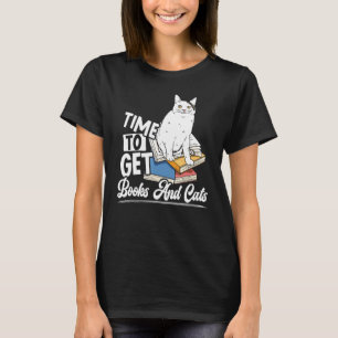 Camiseta Mascota Gato Bibliófilo Libros Y Gatos