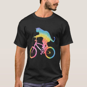 Camiseta Mascota Gato Ciclismo Silhouette Bicicleta Animal