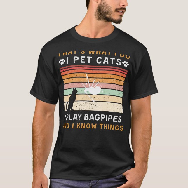 Camiseta Mascota gatos, toco tonterías y sé cosas divertida (Anverso)