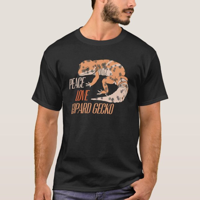Camiseta Mascota Geco Leopardo Amor Paz (Anverso)