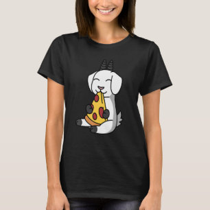 Camiseta Mascota Goat Eating Pizza