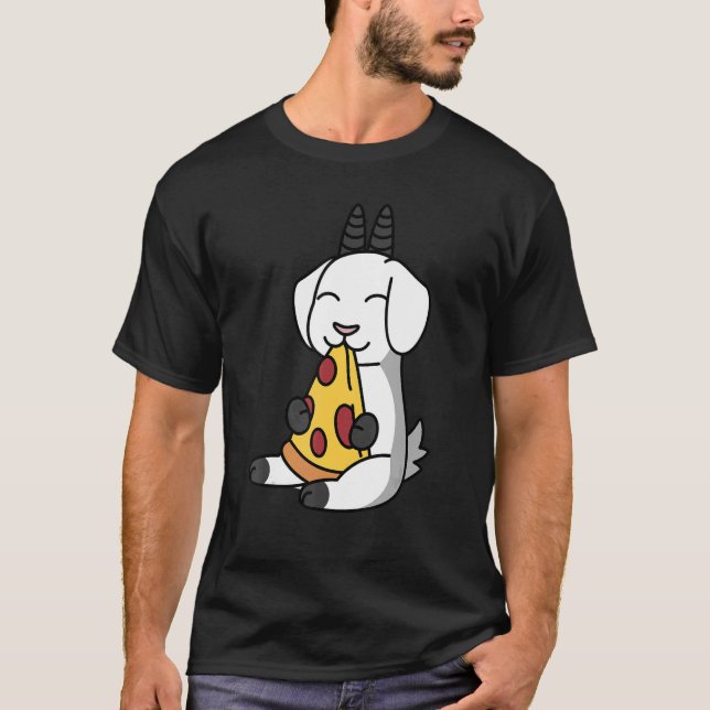 Camiseta Mascota Goat Eating Pizza (Anverso)