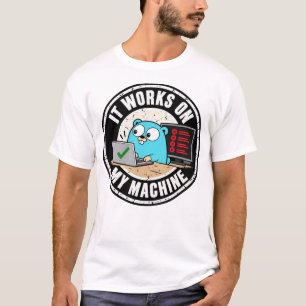 Camiseta Mascota Gopher de Golang Funciona en mi máquina