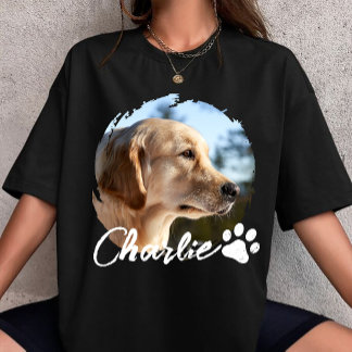 Camiseta Mascota Grunge Sencillo Moderno Personalizado Foto