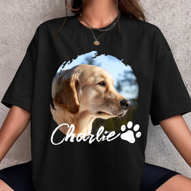 Camiseta Mascota Grunge Sencillo Moderno Personalizado Foto (Subido por el creador)