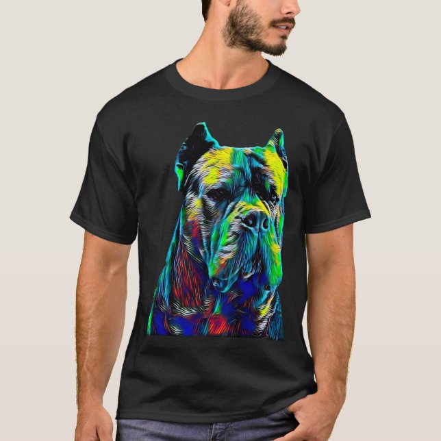 Camiseta Mascota italiano del perro de la cabeza del mastín (Anverso)