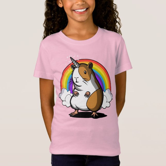 Camiseta Mascota lindo del Cavy del unicornio del conejillo (Anverso)
