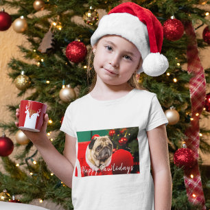 Camiseta Mascota lindo perro amante Navidades de fotos feli