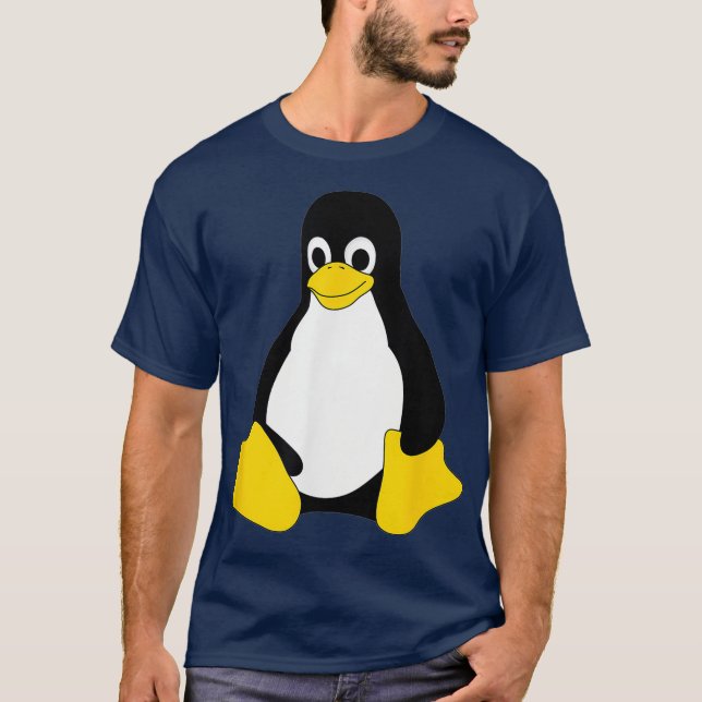 Camiseta Mascota Linu Tu el pingüino Nerd Geek Persona IT (Anverso)