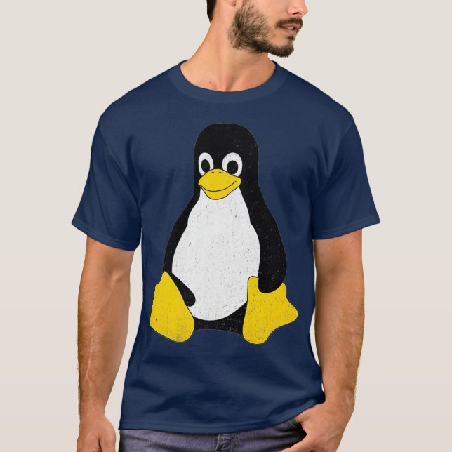 Camiseta Mascota Linu Tu el pingüino Nerd Geek Persona IT (Anverso)