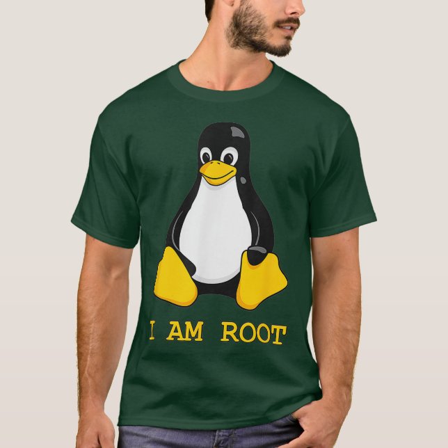 Camiseta Mascota Linu Tu el pingüino Yo soy la raíz de los  (Anverso)