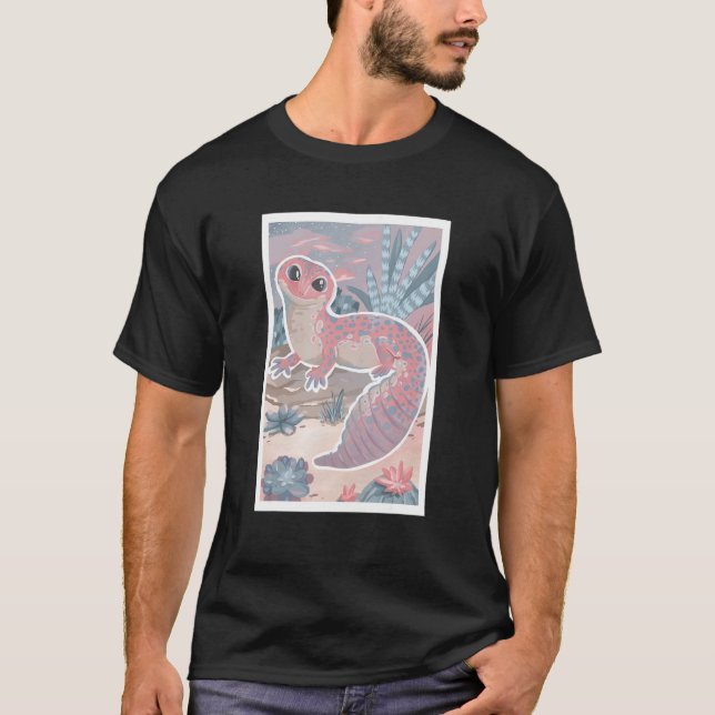Camiseta Mascota Lizard Cute Reptile de Leopardo Rosa Paste (Anverso)