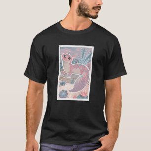 Camiseta Mascota Lizard Cute Reptile de Leopardo Rosa Paste