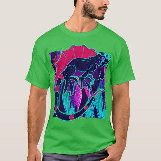Camiseta Mascota Lizard Propietario de Synthwave Reptile Lo