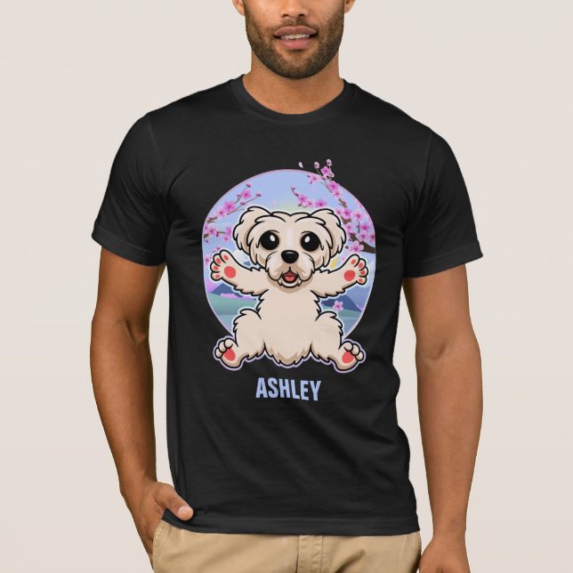 Camiseta Mascota maltés de perro con regalo de Kawaii (Anverso)
