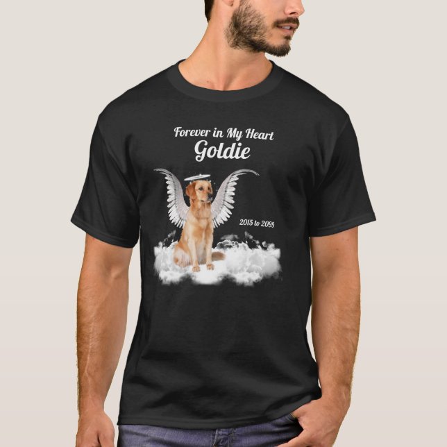 Camiseta Mascota Memorial Angel Dog Golden Retriever (Anverso)
