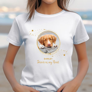 Camiseta Mascota Memorial Elegante Moda Oro Estrellas Foto 