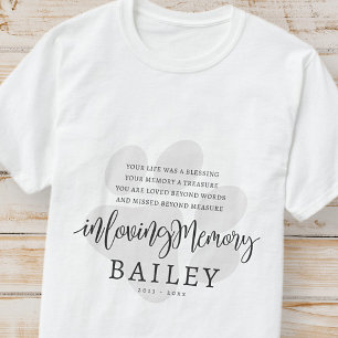Camiseta Mascota Memorial Moderno y elegante Paw de Moda si