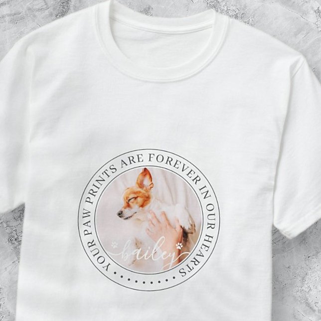Camiseta Mascota Memorial Paw Imprime Corazones Elegante Fo (Subido por el creador)