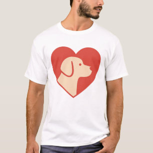 Camiseta Mascota Minimalista de Dog Lover Heart Silhouette
