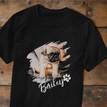 Camiseta Mascota Moderno y sencillo nombre y foto de la tip<br><div class="desc">Este diseño sencillo y moderno se compone de una tipografía de escritura moderna y sencilla. Añadir foto de mascota personalizado.</div>