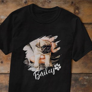 Camiseta Mascota Moderno y sencillo nombre y foto de la tip