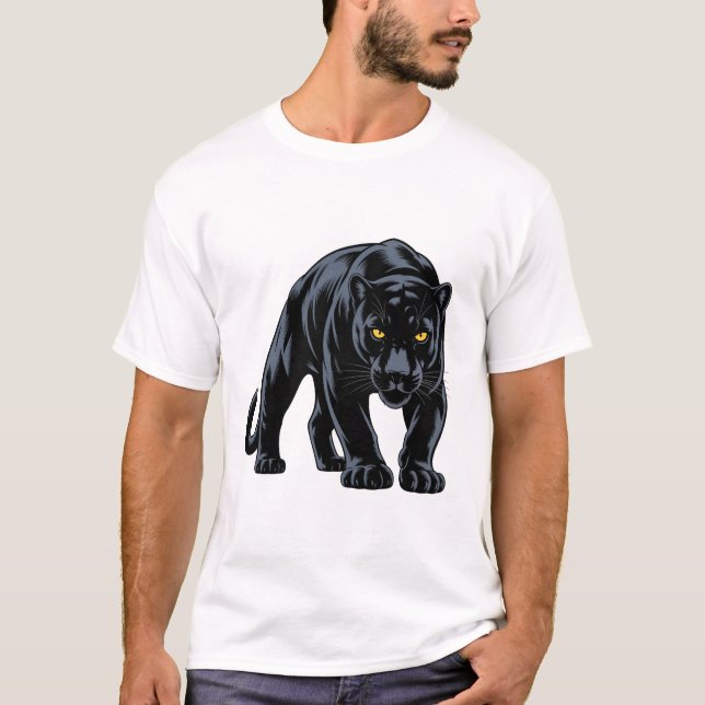 Camiseta Mascota Pantera Negra Acechando (Anverso)