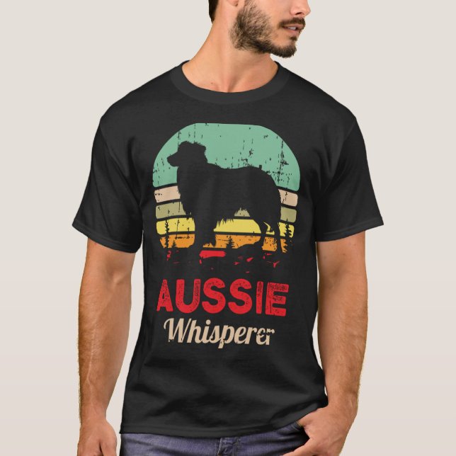Camiseta Mascota Pastor Australiano Retro Aussie Dog Traini (Anverso)