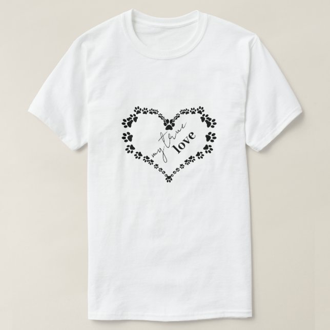 Camiseta Mascota Paw Heart | Mi verdadero amor (Diseño del anverso)
