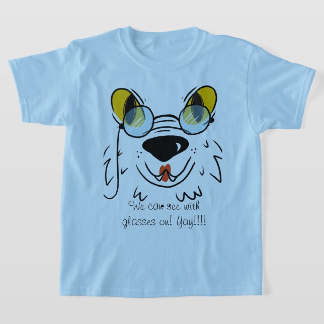 Camiseta Mascota Perro con gafas ¡ay podemos ver! (Distribución)