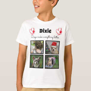 Camiseta mascota personalizado amante del perro 4 collage d