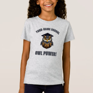 Camiseta Mascota personalizado Owls   Equipo del Colegio Es