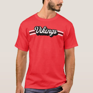 Camiseta Mascota Retro Vikinga Unise Espíritu Escolar Vikin