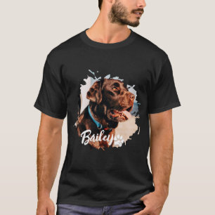 Camiseta Mascota Simple y Moderno Nombre y foto de la tipog