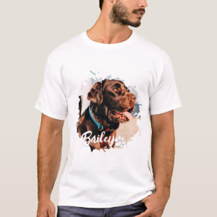 Camiseta Mascota Simple y Moderno Nombre y foto de la tipog
