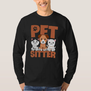 Camiseta Mascota Sitter Perro Mascota gráfico sentado en pe