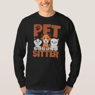 Camiseta Mascota Sitter Perro Mascota Gráfico Sentado Perro