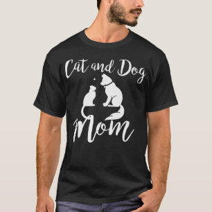 Camiseta Mascotas Animales Gatos y Perros Gato Mamá Perro A
