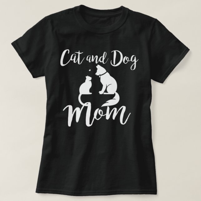 Camiseta Mascotas Animales Gatos y Perros Gato Mamá Perro A (Diseño del anverso)