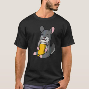 Camiseta Mascotas de chinchillas bebiendo cerveza