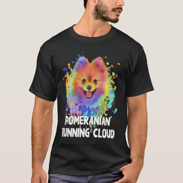 Camiseta Mascotas de humor de perros en la nube de Pomerani (Anverso)
