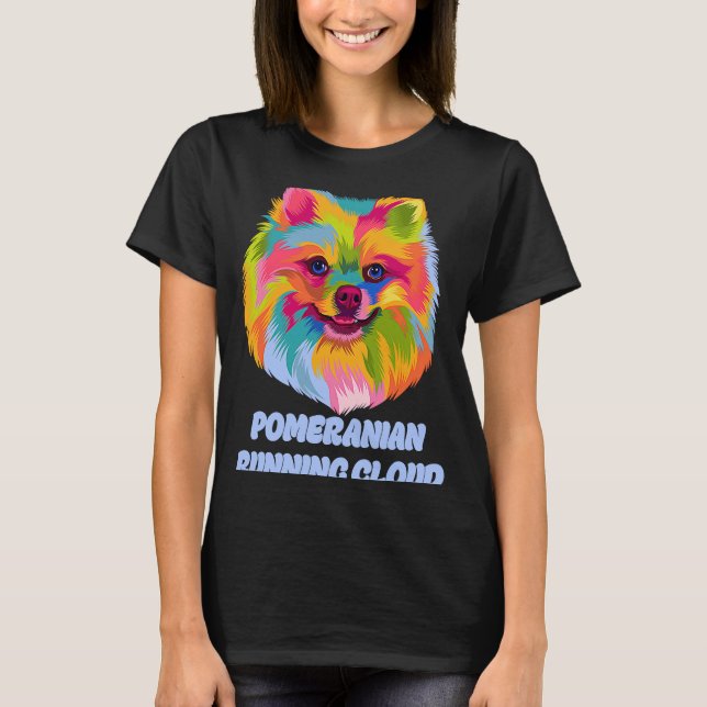 Camiseta Mascotas de humor de perros en la nube de Pomerani (Anverso)