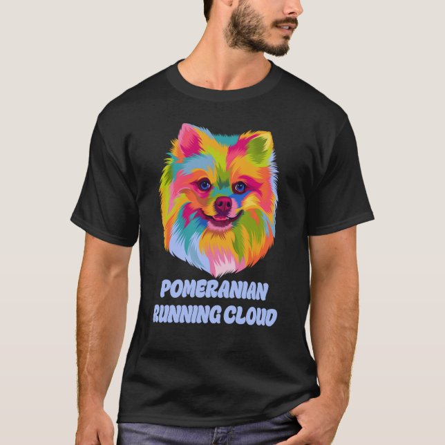 Camiseta Mascotas de humor de perros en la nube de Pomerani (Anverso)