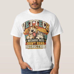 Camiseta Mascotas de Técnico Veterinario No Leen