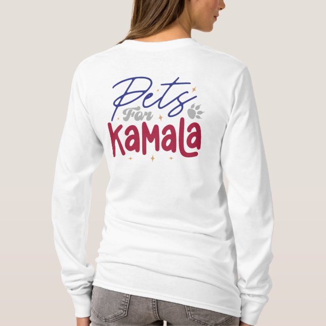 Camiseta Mascotas para Kamala Harris 2024 (Reverso)